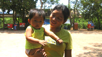 A Khmer baby with mother at Siem Reap