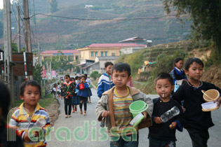 School boys at Mu Cang Chai