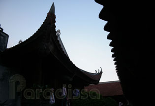 Curved roofs at Dau Pagoda 