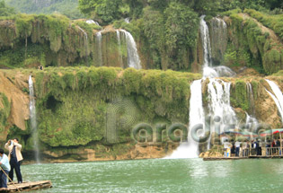 Close view of Ban Gioc Waterfall