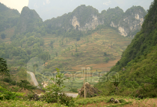 The road of Ma Phuc Pass from above