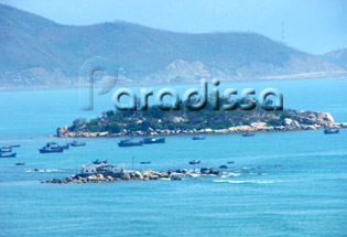 The blue sea water of Nha Trang Vietnam