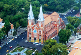 La cathédrale Notre Dame à Saigon au Vietnam