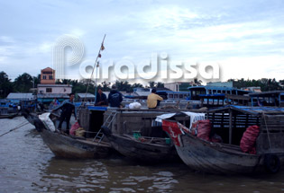 Boats at My Tho Tien Giang Vietnam