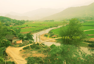 Stunning rice field and mountains at Van Chan Yen Bai