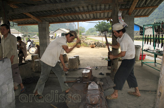 Blacksmiths at the Pac Rang Village in Cao Bang