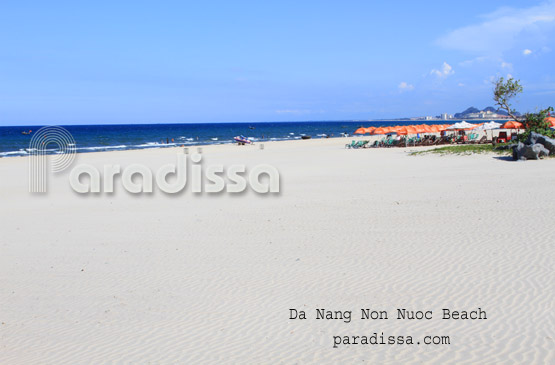 The Non Nuoc Beach with fine sand in Da Nang Vietnam