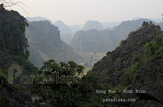 Stunning landscape from the top of Hang Mua Mountain at Tam Coc, Ninh Binh