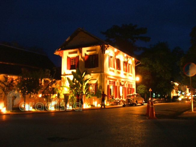 A street in Luang Prabang (Laos) at night