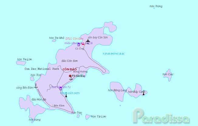 Map of the Con Dao Islands