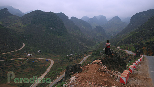 Unreal serrated ridges at Dong Van Rock Plateau in Ha Giang Province, Vietnam