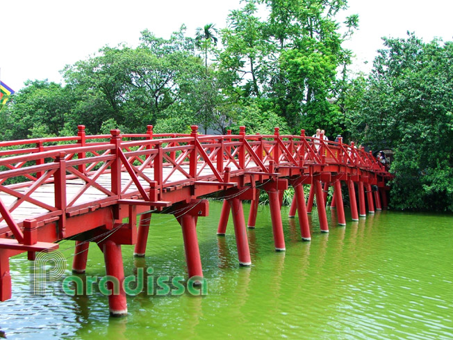 The The Huc Bridge on the Hoan Kiem Lake, Hanoi