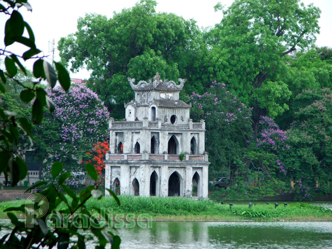 The Turtle Tower on the Hoan Kiem Lake, Hanoi, Vietnam