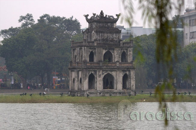 The Turtle Tower on the Hoan Kiem Lake in Hanoi