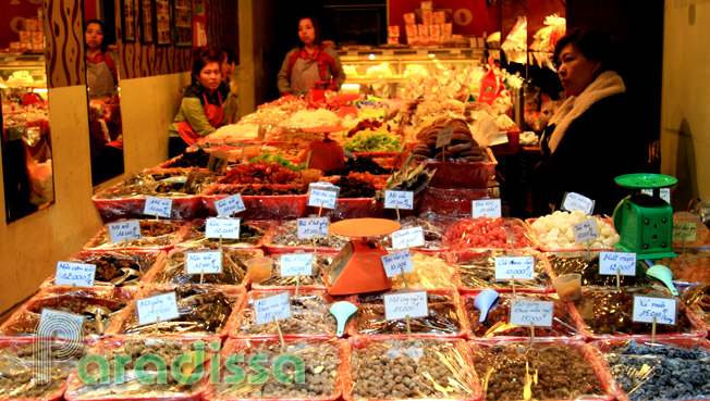 A pickled fruit shop in the Old Quarter of Hanoi