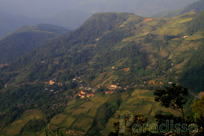 A view of mountains from the Khau Pha Pass