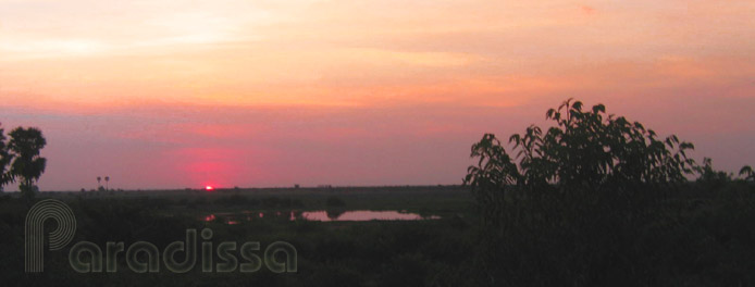 Sunset over the Tonle Sap Lake
