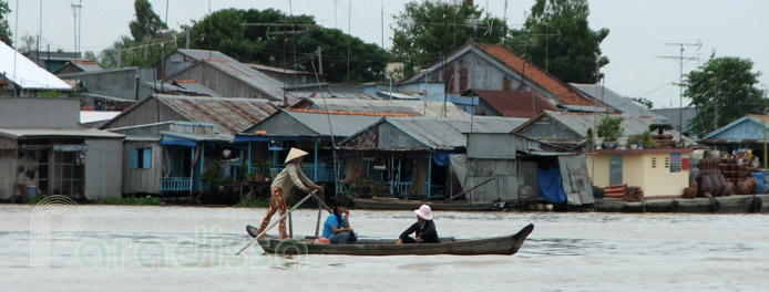 Rowing boat at Chau Doc