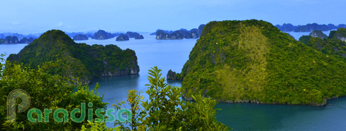 A panoramic picture of Halong Bay