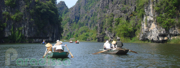 Rowing boats at Tam Coc, Ninh Binh