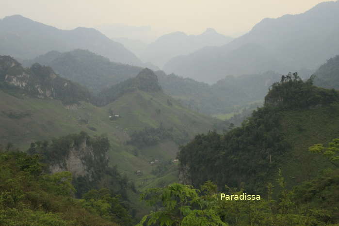 Breathtaking mountains on the trekking tour in the Ba Be National Park