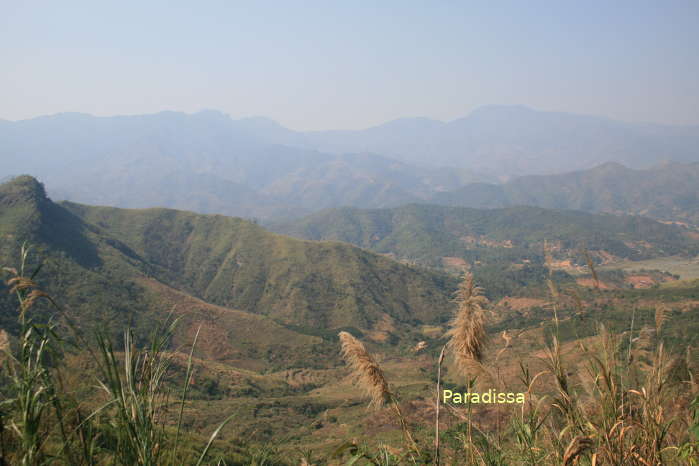 The mountains at Dien Bien Phu viewed from the artillery path