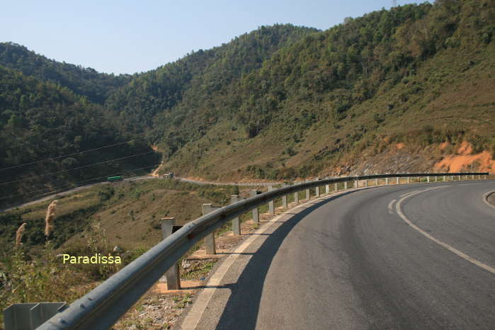 Route 6 passing through the Pha Din Pass between Son La and Dien Bien Provinces