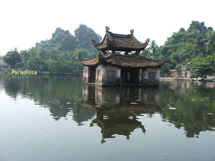A water puppet theatre at the Thay Pagoda