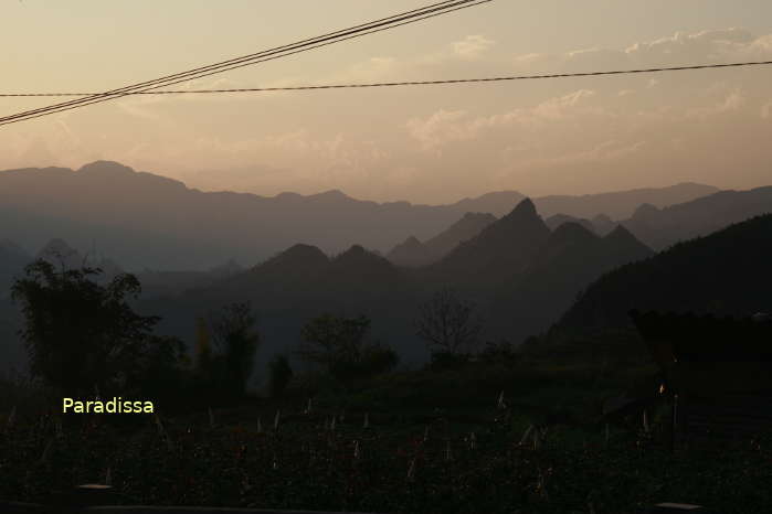 Mountains and rose fields out of Lai Chau City