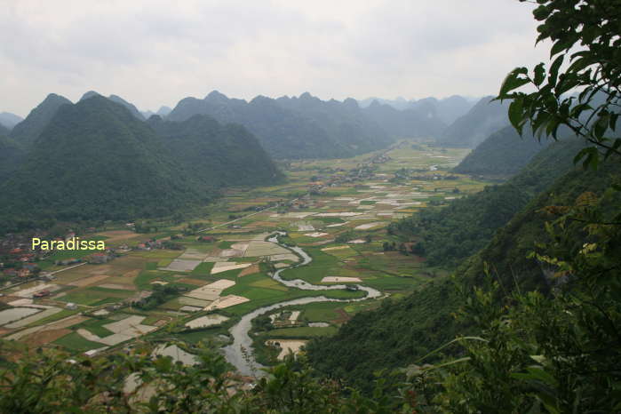 A panoramic view of the Bac Son Valley from the top of the Na Lay Mountain