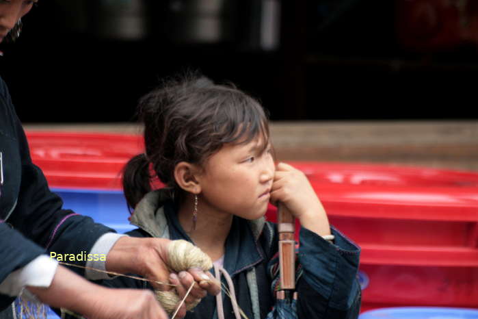 A little Black Hmong girl in Sapa Vietnam