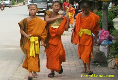 Monks in Luang Prabang Monks in Luang Prabang