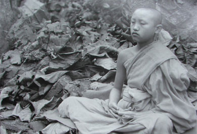 A monk in meditation A monk in meditation
