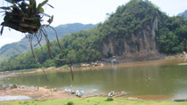 View over the Mekong River at Pak Ou Cave