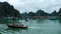 A fishing village near Cat Ba Island