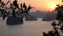 Halong Bay at dusk