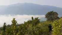 Mountains and clouds on a trek at Hang Kia