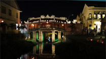 The Japanese Covered Bridge at Hoi An at night