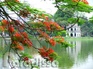 The Hoan Kiem Lake  in Hanoi, Vietnam