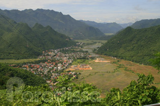 A bird eye's view of the Mai Chau Valley