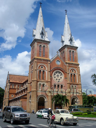 Notre Dame Cathedral in central Saigon, Vietnam
