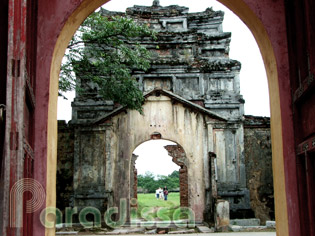 A weathered gate at Hue Imperial Citadel