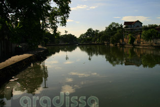 A series of ponds through the heart of the village