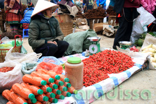 A chilli seller at Bac Ha Market