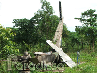 Wreckage of a US airplane shot down at Khe Sanh during the battle