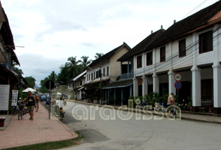 A traffic free street in Luang Prabang