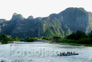 Boating in Vang Vieng Laos