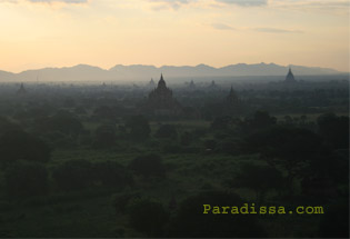 Misty plain of Bagan