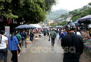 Le marché dominical de Hoang Su Phi
