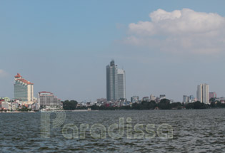 Sunset over the West Lake of Hanoi